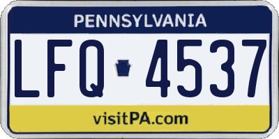PA license plate LFQ4537