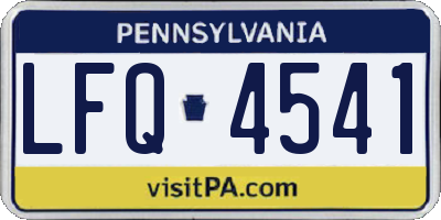 PA license plate LFQ4541