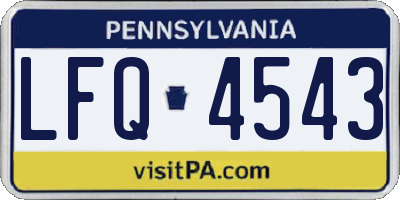 PA license plate LFQ4543