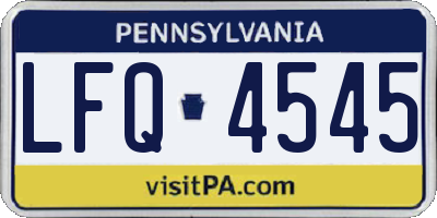 PA license plate LFQ4545