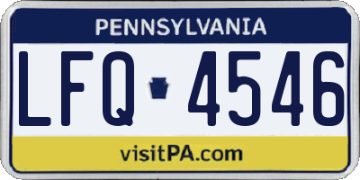 PA license plate LFQ4546