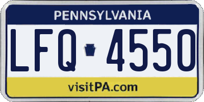 PA license plate LFQ4550