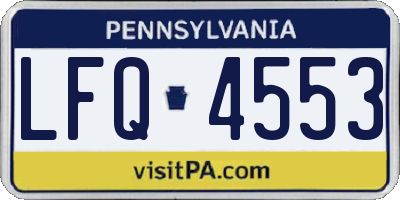PA license plate LFQ4553