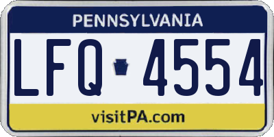 PA license plate LFQ4554