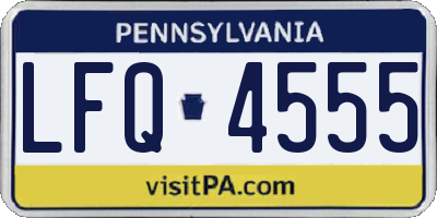 PA license plate LFQ4555
