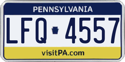PA license plate LFQ4557