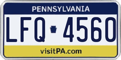 PA license plate LFQ4560