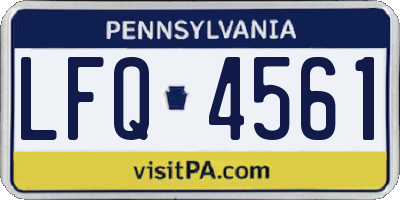 PA license plate LFQ4561