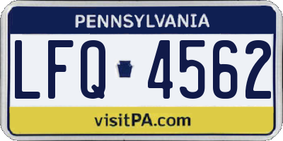 PA license plate LFQ4562