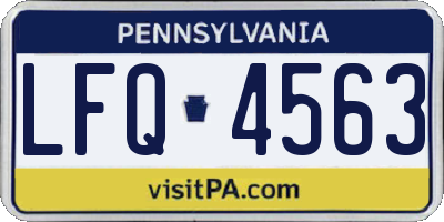 PA license plate LFQ4563