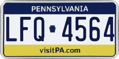 PA license plate LFQ4564
