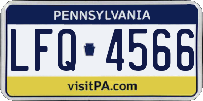 PA license plate LFQ4566