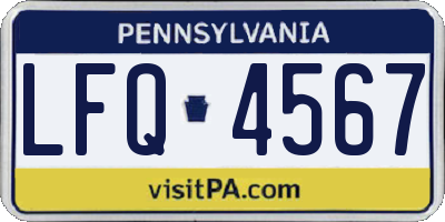 PA license plate LFQ4567