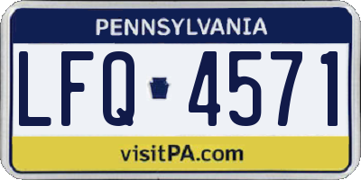 PA license plate LFQ4571