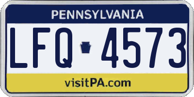 PA license plate LFQ4573