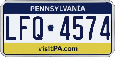 PA license plate LFQ4574