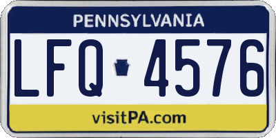 PA license plate LFQ4576