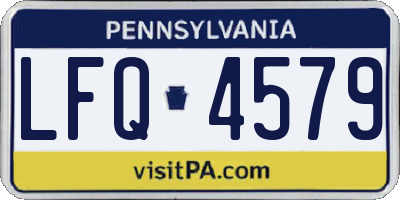 PA license plate LFQ4579
