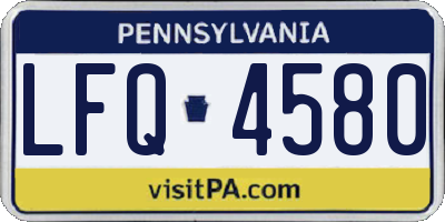 PA license plate LFQ4580