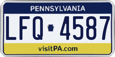 PA license plate LFQ4587