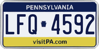 PA license plate LFQ4592