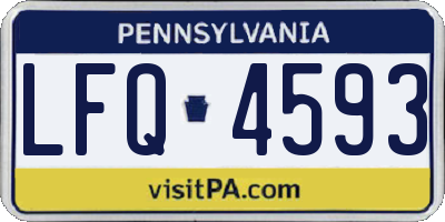 PA license plate LFQ4593