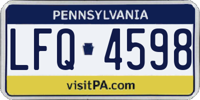 PA license plate LFQ4598