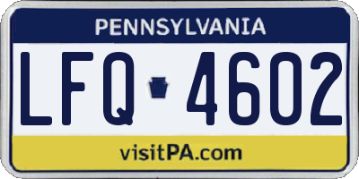 PA license plate LFQ4602
