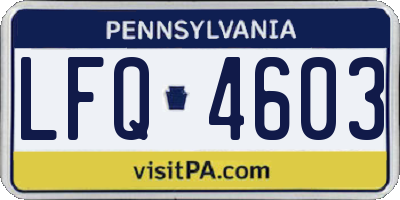 PA license plate LFQ4603