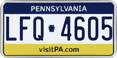 PA license plate LFQ4605