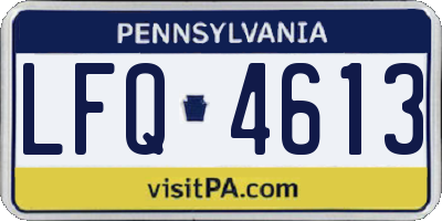PA license plate LFQ4613