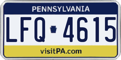 PA license plate LFQ4615