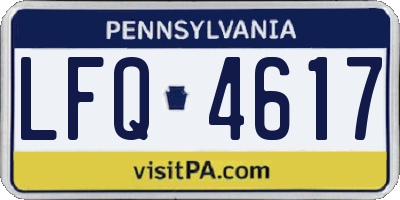 PA license plate LFQ4617