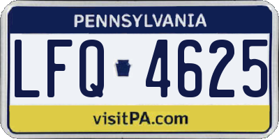 PA license plate LFQ4625