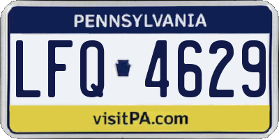 PA license plate LFQ4629