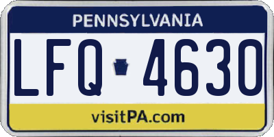 PA license plate LFQ4630