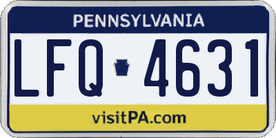 PA license plate LFQ4631