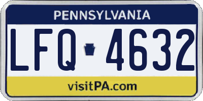 PA license plate LFQ4632