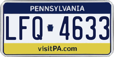 PA license plate LFQ4633
