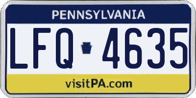 PA license plate LFQ4635