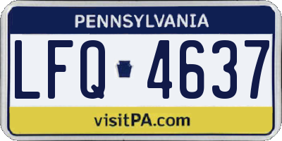 PA license plate LFQ4637