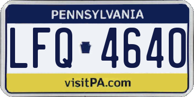 PA license plate LFQ4640