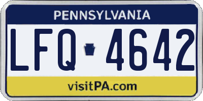 PA license plate LFQ4642