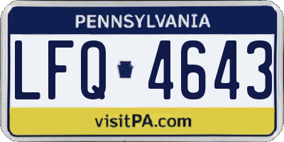 PA license plate LFQ4643