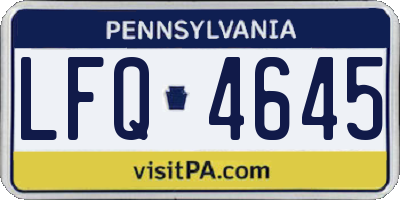 PA license plate LFQ4645