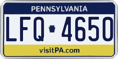 PA license plate LFQ4650