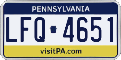 PA license plate LFQ4651