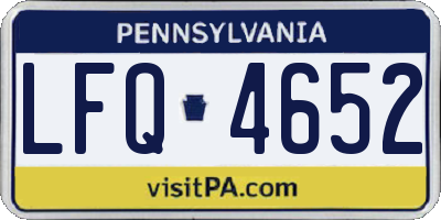 PA license plate LFQ4652