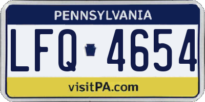PA license plate LFQ4654