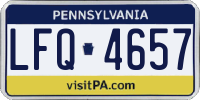 PA license plate LFQ4657